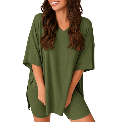 CozyMama™ V-Neck Two Piece Lounge Set