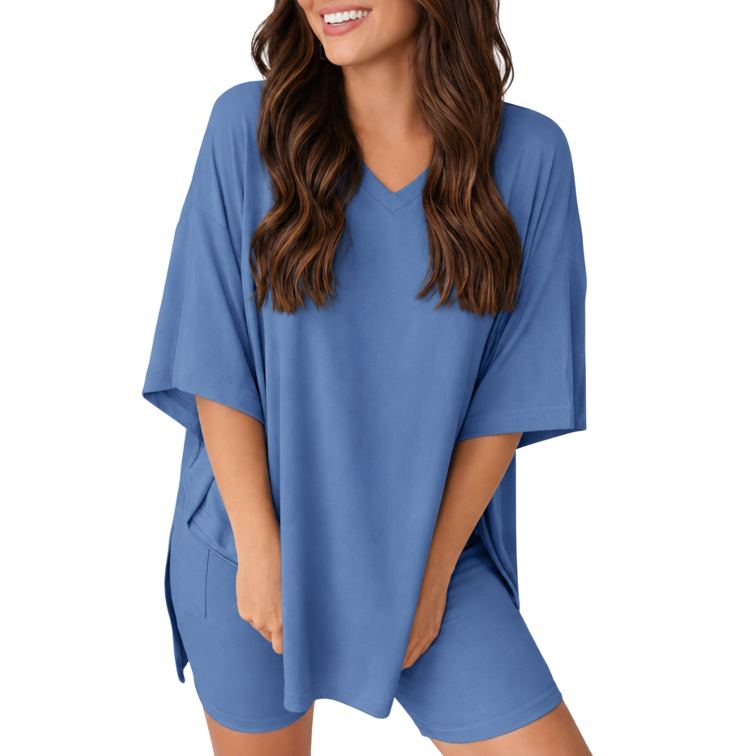 CozyMama™ V-Neck Two Piece Lounge Set