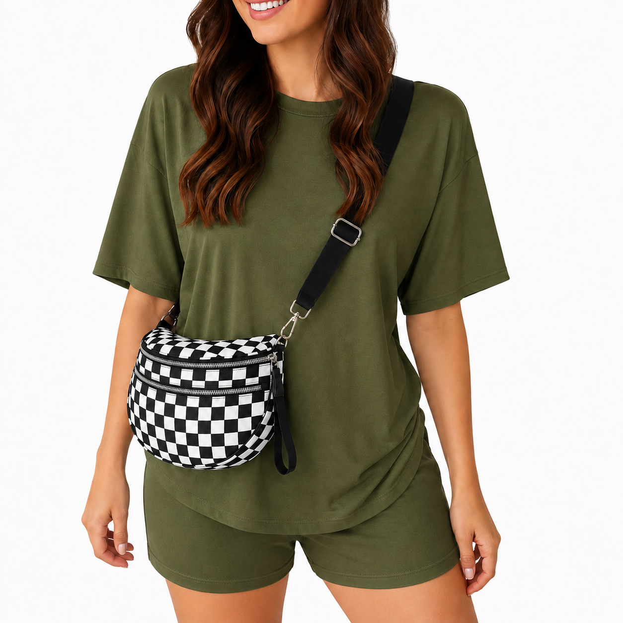 Checkered Crossbody Bag