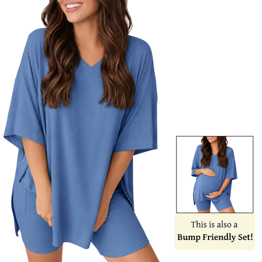 CozyMama™ V-Neck Two Piece Lounge Set