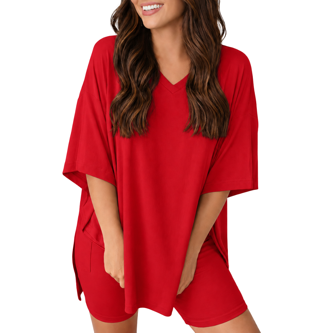 CozyMama™ V-Neck Two Piece Lounge Set