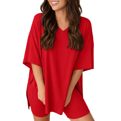 CozyMama™ V-Neck Two Piece Lounge Set